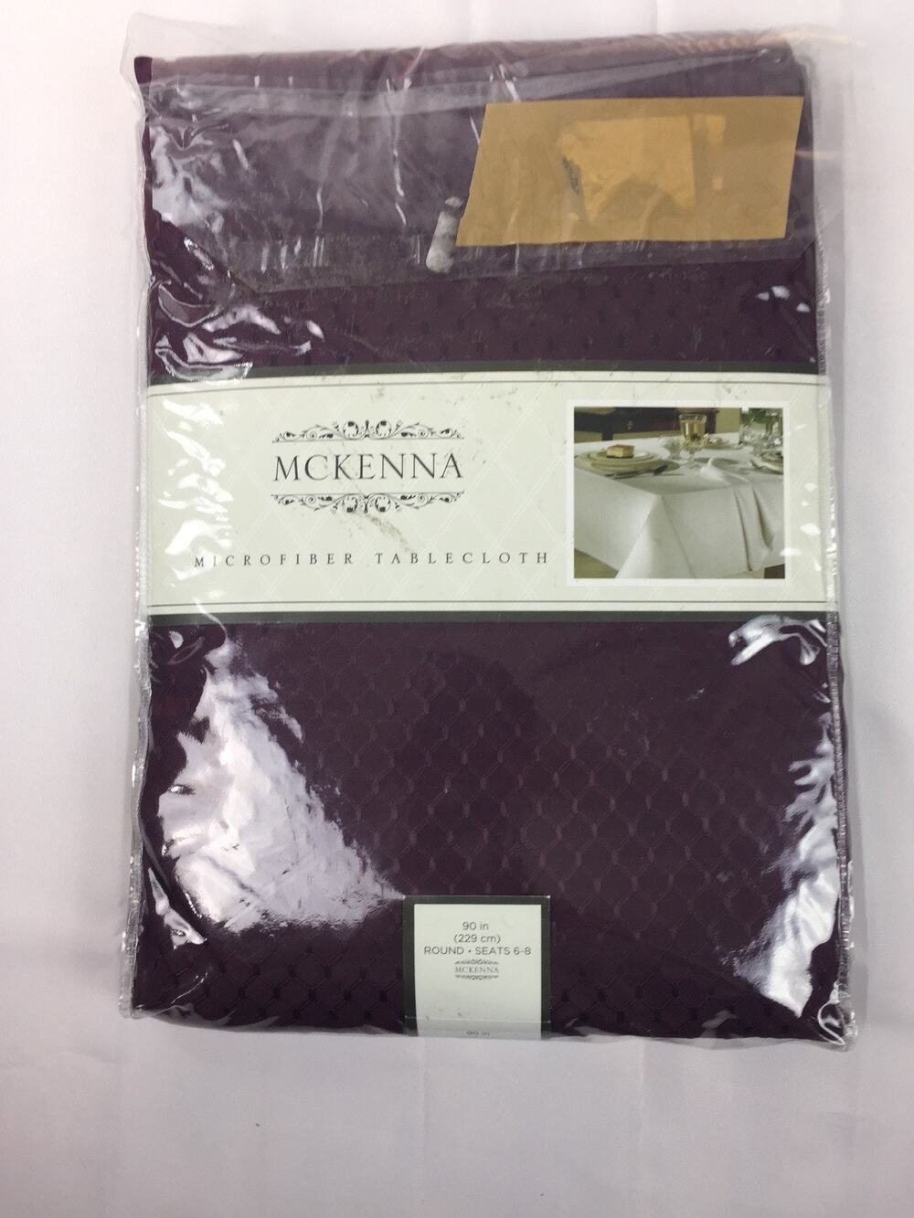 BRAND NEW MCKENNA MICROFIBER TABLECLOTHS AMETHYST 90"